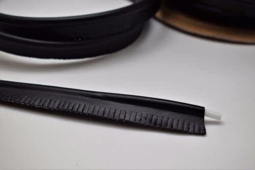 Black Welt Cord Vinyl Piping Marine Outdoor Edge Trim Fabric (10 Yard) Fabric