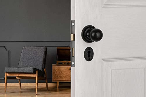 Designer Levers - Shropshire Round Door Knob - Antique Brass - 1 Pair - Fixings Included - 50mm Diameter - Interior/Exterior Use - Image 3