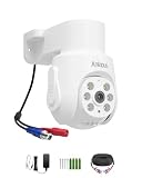 Anlapus Telecamera di sorveglianza a cupola TVI da 5 MP, con alimentatore di rete e cavo BNC, telecamera audio orientabile a 360°, visione notturna IR da 20 m, telecamera aggiuntiva per sistema DVR da