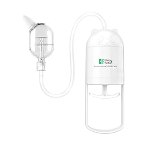Nasal Aspirator for Baby (White Panda) – Push-Pull Control,Simple to Use Baby Nose Sucker – Gentle Handling of Nasal Mucus– Lncludes Storage Box & Booger Clip