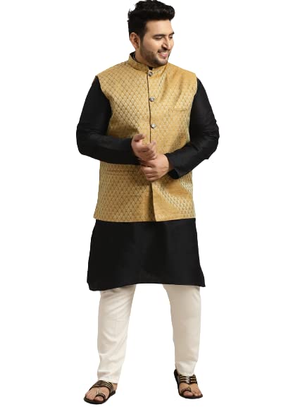 SOJANYA Men Kurta Pyjama With Nehru Jacket