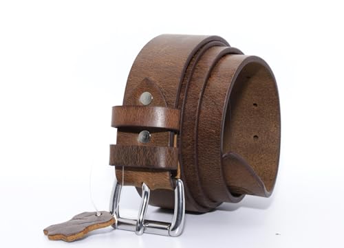 American Handmade Men's Leather Belt Buffalo hide Full Grain 1.5 wide Heavy Duty Work Dress Belt2