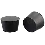 3 Pack - CleverDelights Solid Rubber Stoppers | Size 12 | 62mm x 51mm - 38mm Long - Black Lab Plug #12
