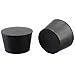 3 Pack - CleverDelights Solid Rubber Stoppers | Size 12 | 62mm x 51mm - 38mm Long - Black Lab Plug #12