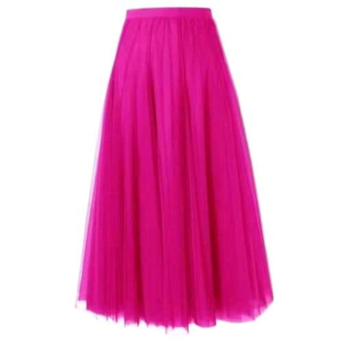 Jupe en tulle superposée maille rouge rose douce - 4