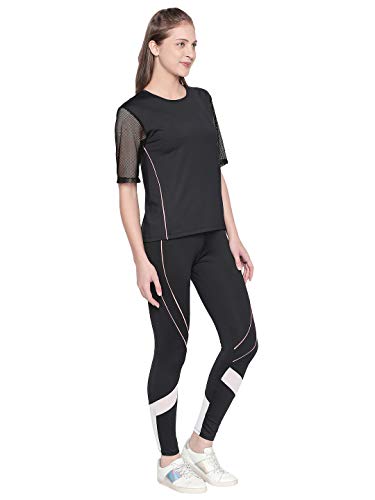 Image of Active wear Black Tight Fit Trackpants for Women's