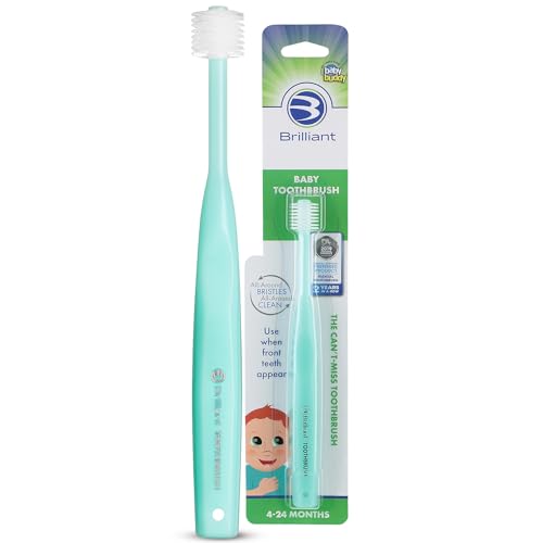 Brilliant Oral Care Baby Toothbrush with Soft Bristles and Round Head, for a Toddler Approved, Easy to Use All-Around Clean Mouth, Ages 0-2 Years,...
