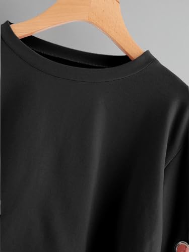 Image of SweatyRocks Women's Casual Lace Up Long Sleeve Pullover Crop Top Sweatshirt