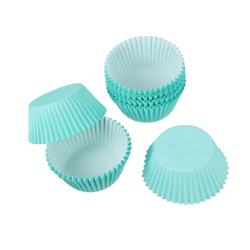 HOMOCONO 100個 ケーキカ ケーキスタンドトレイ ペーパーホルダー紙コ パーティー用品の小道具 白いトレー ミニカ ケーキラッパー ケーキラッパーカ 論文 Sky-blue