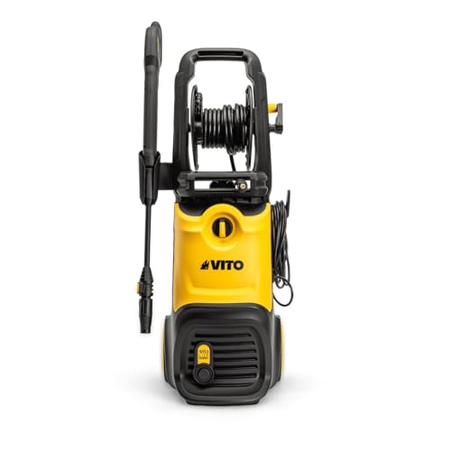 VITO - Nettoyeur Haute Pression 180bar 2100W Débit 7,8L/Min Tuyau 5m Jet réglable Nettoyage Terrasse Voiture Mobilier de Jardin