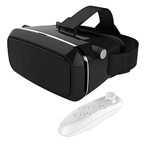HD Virtual Reality Headset w/Controller/Gamepad,VR Headsets for iPhone/Android,3D VR Glasses for TV, Movies & Video Games-VR Goggles Compatible with iOS, Android Phones (BG44)