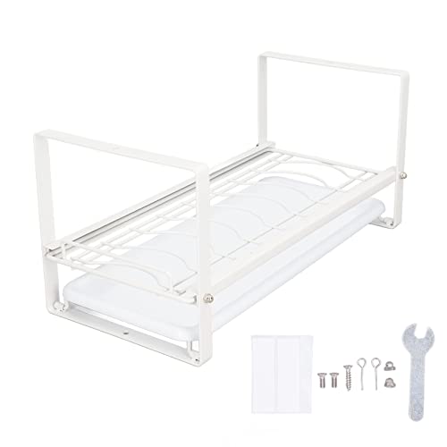 KELFEEAO Organizador de Platos de Cocina, escurridor de Platos de Acero al Carbono para armarios, Ahorra Espacio y Ahorra Espacio en la encimera. (Blanca)