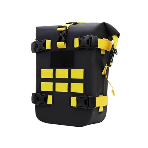 Sacoche arrière de moto étanche 6L bicolore avec boîte outils intégrée et support de cadre