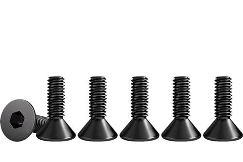 Drenky Tornillo Avellanado Negro M3 X 30 mm, 50 Piezas Tornillos De Cabeza Avellanada Norma DIN 7991 / ISO 10642 Tornillos Avellanados con Hexágono Interior Acero Inoxidable A2 V2A, Rosca Completa