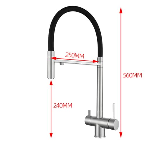 Robinet de cuisine à 3 voies douchette extractible osmoseur - 3