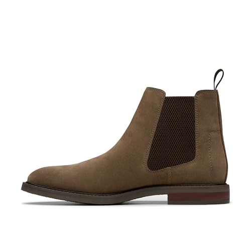 Clarks Jaxen Easy, Botas Estilo Chelsea Hombre, Stone Suede, 43 EU