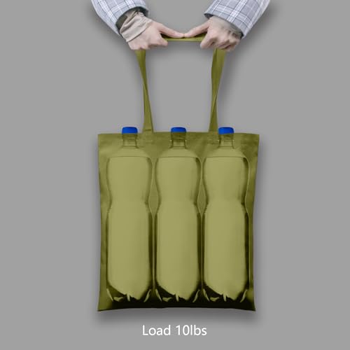 TOPDesign 12-Pack Economical 16"x15" Olive Green Cotton Tote Bags, Lightweight Medium Reusable Grocery Shopping Cloth Bags, Suitable for DIY, Advertising, Promotion, Gift, Activity