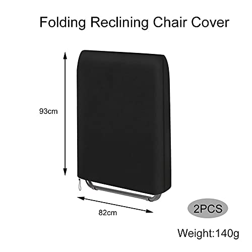 2PCS Garden Chair Covers Waterproof, Zero Gravity Folding Chair Covers Patio Reclining Chair Cover, Waterproof, Anti-UV, Hydrophobic Oxford Fabric, Outdoor Patio Sun Lounger Cover With Storage Bag