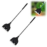 【Mehrzweck-Aquariumreiniger】· Ein Zwei-in-Eins-Werkzeug für Schaben von Algen und Einebnen von Sand, das sich sofort in einen Sandschaber mit Schutzhülle verwandelt.