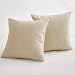 Sunday Praise Cotton-Linen Decorative Throw Pillow Covers,Classical Square Solid Color Pillow Cases,18x18 inches Cushion Covers for Sofa Couch Bed&Car,Pack of 2 (Beige)