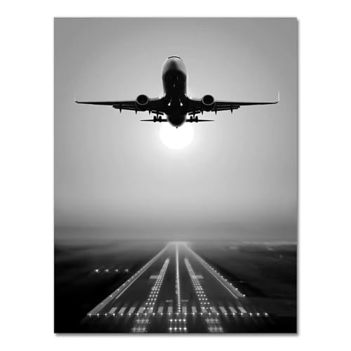 Poster avion deco salon moderne : toile murale scandinave 40x60 cm