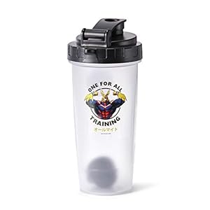 JUST FUNKY My Hero Academia All Might Training Gym Shaker Bottle | Perfect For Protein Shakes, Pre & Post-Workout Blends, & More | Includes Mixing Ball