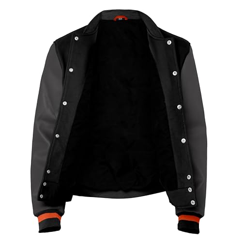 Image of Baseball Wool Letterman Varsity Faux Leather Sleeve For Men | Wool Varsity Bomber Jacket