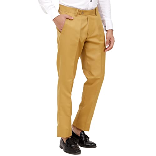 Image of KUNDAN Slim Fit Men Polyester Viscose Blend Trousers