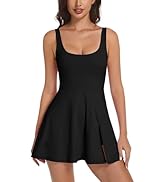 Womens Tennis Dress Built in Shorts & Bra Athletic Golf Active Workout Dress with Pockets