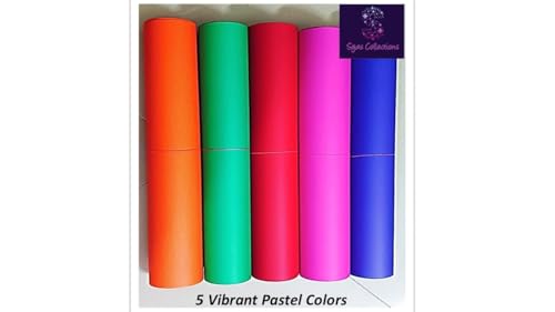 Image of SEJASCOLLECTIONS | Pack of 10 | Vibrant, Bright, A1, BIG / FULL Size, Pastel / Chart Sheets, Used in art and craft, collage, projects, posters etc. Plain / Unrulled, Size: 70x56 centimeters, 200 GSM thickness, Pastel Sheets.( Set of 2 sheets each, Orange, Dark Green, Red, Dark Pink, Dark Blue )