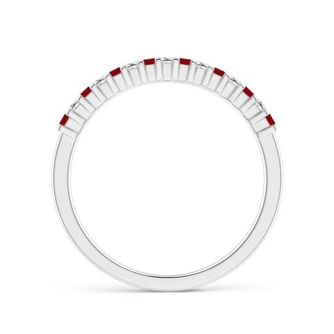 Anello di fidanzamento da donna in argento Sterling 925 quadrato da 4 mm con rubino da 0,24 carati, anello di fidanzamento da donna, anello di anniversario, regalo per lei_placcato oro bianco_10,5
