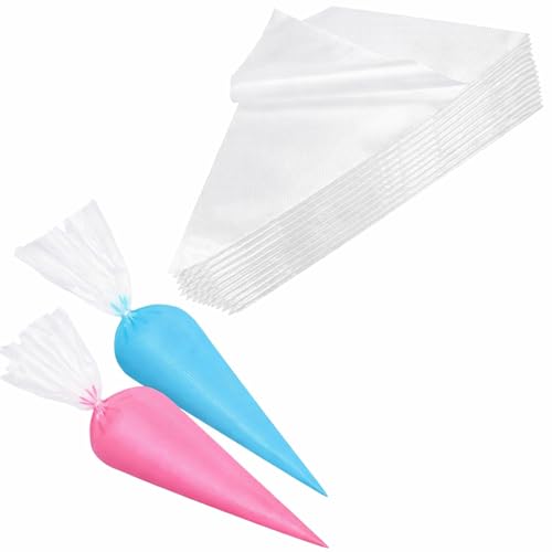 50PCS Disposable Piping Bags 12-Inch Clear Plastic Icing Bags Dispose After Wse with No Washing Required Crush-Resistant and Tear-Proof Ideal for Frosting Decorating Cakes and Cookieses