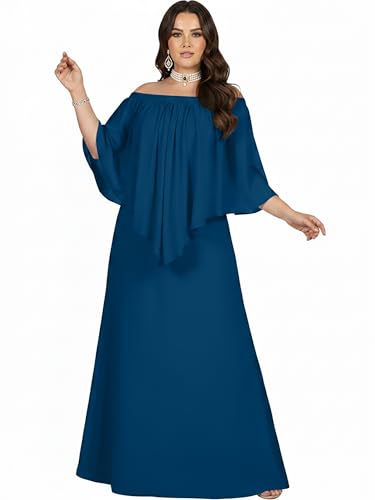 KOH KOH Plus Size Women’s Long Strapless Shoulderless Flattering Cocktail