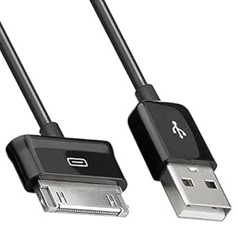 Cable de Carga y Transferencia de Datos USB Negro Compatible con Samsung Galaxy Tab 2 10.1 P5100 Cargador