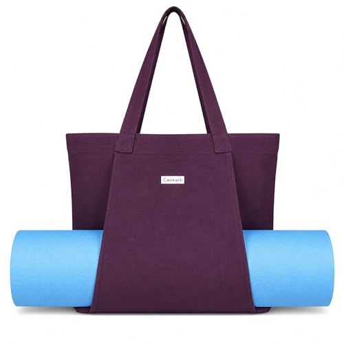 Cwokarb Yogatasche Damen aus Baumwolle mit Nassfach und Yogamattenhalter