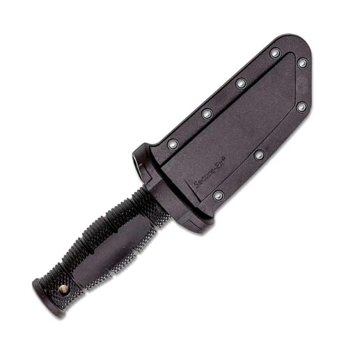Image of Cold Steel Mini Leatherneck TANTO POINT Compact Lightweight 3.5 inch 8CR13MOV Steel Fixed Blade Outdoor Hunting Utility Knife, 3.25 inch Textured Ergonomic KRAY-EX HANDLE, SECURE-EX SHEATH