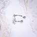 Ruifan 16g Rook Piercing Jewelry Titanium Internally Threaded Five CZ Ball Curved Barbell Eyebrow Tragus Helix Conch Lobe Labret Earrings Lip Rings Body Piercing Jewelry For Women Men 10mm