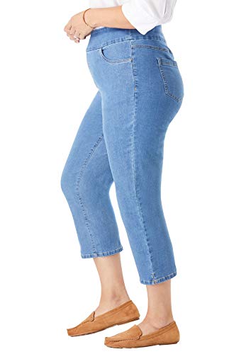 Woman Within Plus Size Flex-Fit Pull-On Denim Capri3