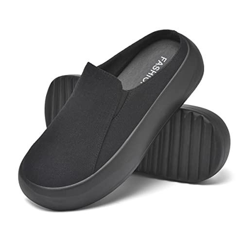 Cfvkpt Mules For Women Flats Lightweight Easy Slip-On Clogs With Durable 5Cm Rubber Soles #TOP1