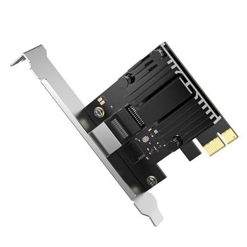 Tarjeta de red Gigabit PCIe de velocidad rápida 5000Mbps para juegos rápidos, streaming 4K y transferencias de archivos grandes RJ45 Ethernet miniatura 4