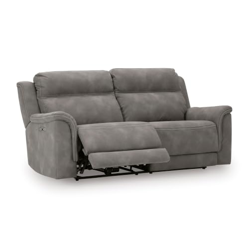 Signature Design by Ashley Next-Gen DuraPella Power Reclining Sofa, USB, Extended Ottoman, Water...