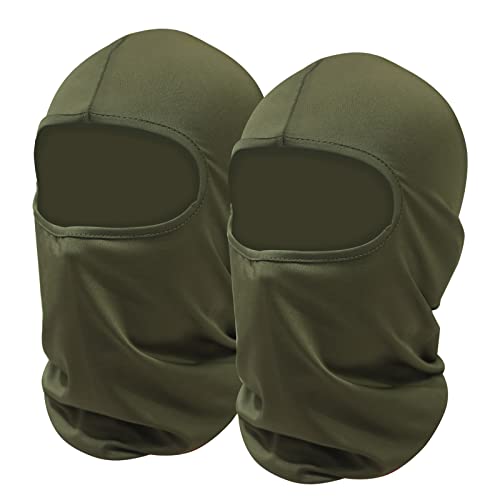Sheverch 2 Pack Army Green Ski Mask Uv Protection Shiesty Mask Balaclava Face Mask Men Women Motorcycling #TOP11