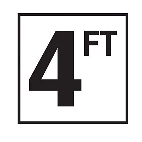 4 Foot Skid Resistant Depth Marker with 4 Inch Lettering - 6 x 6 Inch