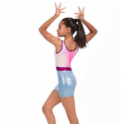 Image of IKAANYA Girls Unitard or Biketard for Gymnastics, Dance, Acrobatics or Swimming (Ages 3-15)