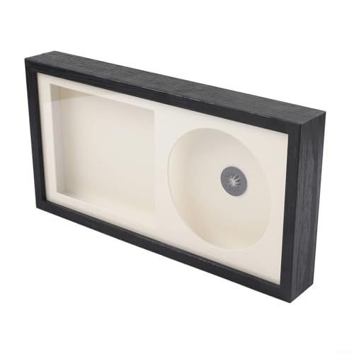 Vasiumic Marco de exhibición de CD, marco negro con fondo blanco, montaje en pared o mesa, plástico, 13 x 6.9 pulgadas, para amantes de la música