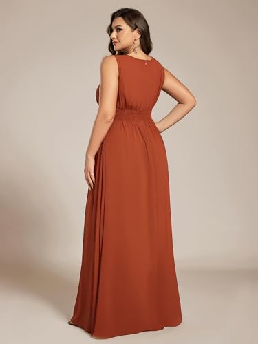 Ever-Pretty Plus Women's Round Neck Sleeveless Empire Waist Maxi Plus Size Formal Gowns Bridesmaid Dresses2