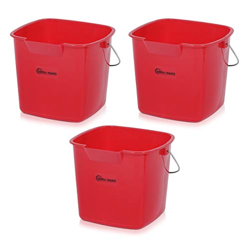 Simpli-Magic 79246 Sanitizing Pail Buckets, 3 Pack, Red, 3 Pack