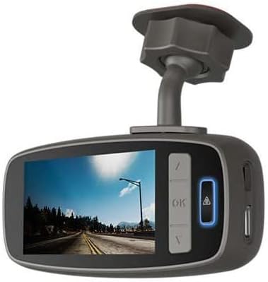 „Philips ADR900“ vaizdo registratorius, sumontuotas automobilyje ir rodantis tiesioginį vaizdą view ekrane