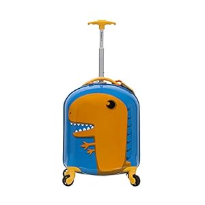 Rockland Jr. Kids’ My First Hardside Spinner Luggage,Telescoping Handles, Dinosaur, Carry-On 19-Inch