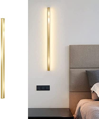 Aplique de pared LED de pasillo interior dorado 3000K largo minimalista moderno
